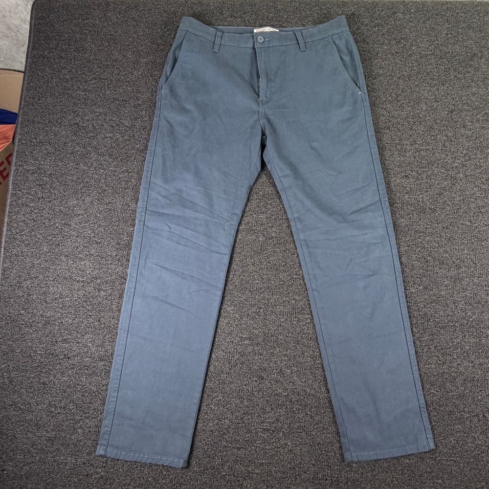Levi Strauss Signature Pants Mens 34x32 Straight Chino Blue EUC